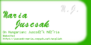 maria juscsak business card